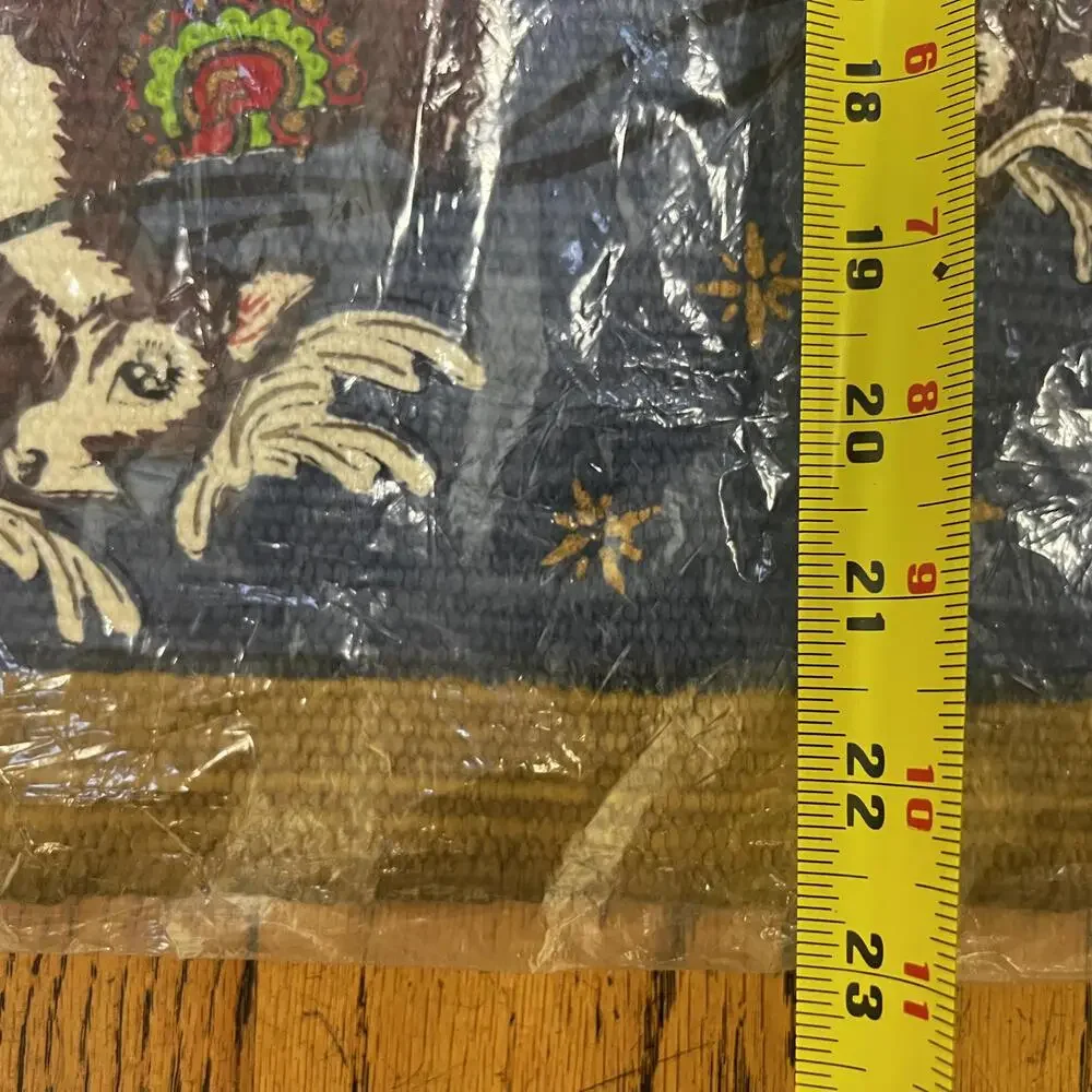 1996 Heymin & Co NY Santa's Sleigh Reindeers Tapestry Wall Floor Holliday Decor
